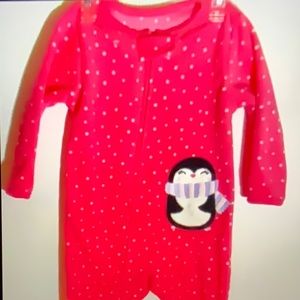 Just One You by Carter’s 18 Month Sleeper Pink Penguin NWOT